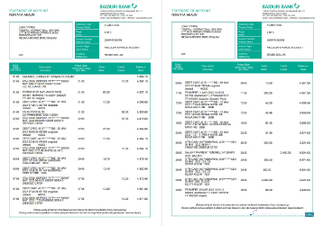 Download Brunei Baiduri bank statement word 3 pages